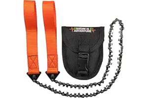 Nature is Adventure Mehr Biss mit 33 Zähnen aus Carbonstahl Handkettensäge inkl. Gürteltasche - Premium Survival AST-Säge Gartensäge für Camping, Garten & Outdoor-Zubehör