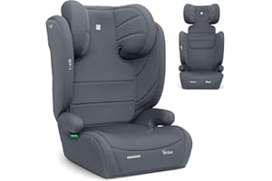 KIKKA BOO KikkaBoo Silla Coche Grupo 3 (15-36 kg, 100-150 cm) i-AID, Silla Para Niño sin ISOFIX, i-Size, De 3,5 a 12 Años, 13 Posiciones Reposacabezas, Gris