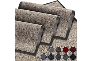 GadHome Tapis de Porte, Gris Beige 90x150 cm | Tapis de Porte extérieur, imperméable, Lavable, Tapis Robuste antidérapant, retient la poussière, paillasson, Couloir, entrée, Cuisine, Chambre