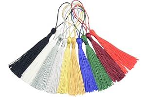 MAKHRY 100pcs 13cm/5 Inch Silky Floss bookmark Tassels with 2-Inch Cord Loop and Small Chinese Knot for Jewelry Making, Souvenir, Bookmarks, DIY Craft Accessory(Mixed3)