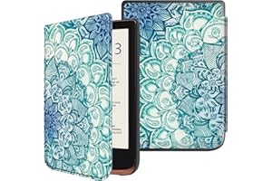 Fintie Funda Compatible con Pocketbook Touch HD 3/Touch Lux 4/Basic Lux 2/Color (2020) e-Book Reader de 6"- Súper Delgada y Ligera Carcasa con Auto-Reposo/Activación, Esmeralda