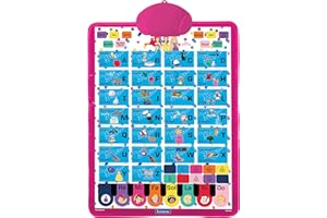 Lexibook Poster éducatif bilingue Disney Princess, vocabulaire, Musique, Quiz, JCMAT10DPi1, Moyen