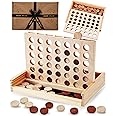 Jaques of London Luxury Score 4 in a Row Game | Wooden Travel Games for Adults and Kids | Wooden Games for all The Family | Since 1795
