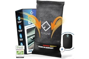 FLIPLINE Absorbeur D'humidité 1KG - ECO Déshumidificateur Voiture de Réutilisable + coussin antidérapant - Anti-buée - en granulés naturels - Absorbeur d'humidité Voiture