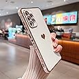 LSOUGUK Compatible with Samsung Galaxy A33 5G Case,Love Heart Pattern Electroplated Design Soft TPU Shockproof Protective Phone Case Full Camera Lens Protection Cover for Samsung Galaxy A33 5G-White