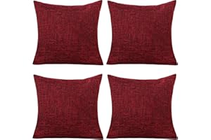 GONOVE Cushion Cover,4 Pack 45×45cm Linen Cotton Pillowcase Vintage Style Square Throw Pillow Covers Decorative Cushion Covers for Sofa, Couch, Bed, Bench