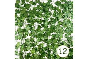 Nutabevr 12 Pièces Lierre Artificiel Guirlande,Faux Lierre d'une longueur décorative totale de 26,4 mètres,Lieres Artificielles Pseudo-plantes décoratives pour cuisines,mariages,balcons,jardins