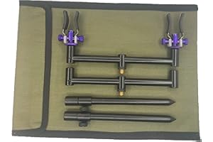 Lidsters 2 Rod Buzz Bar Set Black 20-30 CM Bank Sticks 20CM Bars Carp Fishing Purple Adjustable Rests