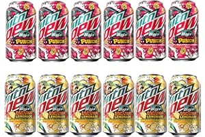 PALMZEN Mtn Dew 12 Pack Variety I Baja Laguna Lemonade & Baja Point Break Punch Variety I USA I 6 x 12 oz Cans Of Each Flavour I Mountain Dew
