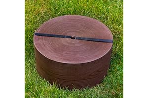 UNIGARDIA Flexible Lawn Edging 10 m - Height 13 cm, Thickness 3 mm - Plastic Grass Border & Flower Bed Garden Edging - Easy to use, UV resistant, Brown with Wooden Design