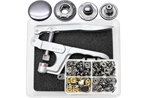 RERI Druckknöpfe mit Zange 40set 15mm Schwarz Metall Druckknöpfe für Lederhandwerksjacke Handtasche Brieftasche DIY Kleidung Lederhandwerks