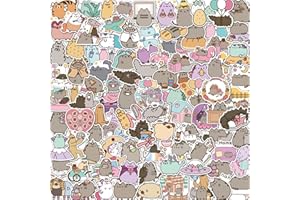 NEULEBEN Pusheen Pegatinas, 100pcs de dibujos animados lindo gato impermeable pegatinas de vinilo para el ordenador portátil monopatín, adolescentes