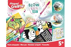Maped CREATIV 846715 Puste-Stifte Blow Pen POP Art-mit Spüh-und Malvorlagen, 14-teiliges Set, Viele Farben
