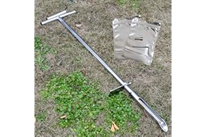 SurmountWay Muestra de suelo de 101,6 cm, con escalones y expulsores, mango de acero inoxidable, kit de pruebas de suelo, sondas de suelo para muestras de suelo, cuidado de plantas, jardín, césped,
