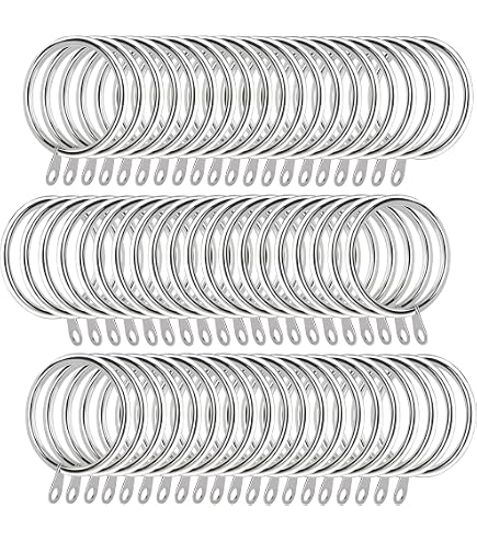 60 Anillos De Cortina De Metal Con Ojales Y Ganchos Para