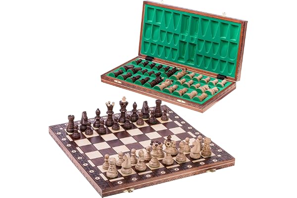 Square - Echecs en Bois AMBASADOR - 52 x 52 cm - Échiquier & Pièces d'échecs - Artisanat