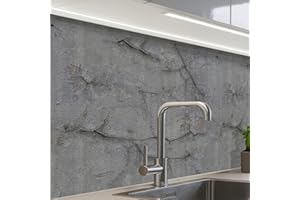 KitchenYeah© Antisalpicaduras Cocina 60x80 cm Adhesivo Salpicadero Protector Pared Salpicaduras Revestimiento Antiguo - Hormigón - Muro