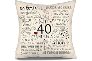 AOSUMIN No estás envejeciendo estás aumentando de Valor Funda de Cojín para Cumpleaños 40 Años Hermana Amiga Prima Esposa Mamá Tía Colegas 40 Cumpleaños Regalo 10-100 Años Fundas de Cojín Cumpleaños(40-a)