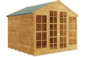 BillyOh Summerhouse Log Cabin 8 x 8 Wooden Garden Storage Shed Summer House Harper Apex Summerhouses (8x8)