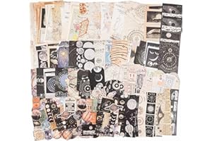 LUVADEYO 200 Stück Vintage Scrapbooking Papier Washi Stickers Set,Vintage Bastelpapier Dekopapier Designpapier für Sammelalbum, DIY Kunst und Handwerk,Tagebuch Notizbuch