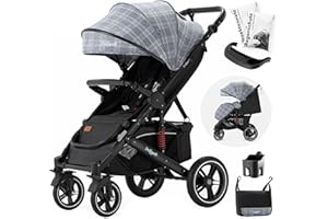 Daliya® Rapidy Buggy Kinderwagen 0-36 Monate Sportwagen mit Liegeposition Wickeltasche, Winterfußsack, Ess- & Spieltisch und mehr (Grau Muster - Schwarz)