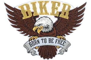 ‎FINALLY HOME Finally Home Großer Born to be Free Biker Adler Patch zum Aufbügeln | Motorrad Kutten Patches, Amerika Usa Rückenpatch, Weste Rückenaufnäher, Motorcycle Aufnäher für Lederwesten