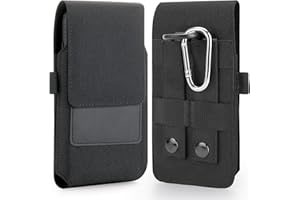 BECPLT Outdoor MOLLE Tactical Military Pouch Army Black Waist Holster mit Gürtelclip für iPhone 13 Pro 13 12 X Xs 11 Pro 12 Pro Samsung Galaxy S21 5G S20 S7 S8 (passt mit Einer schlanken Hartschale)