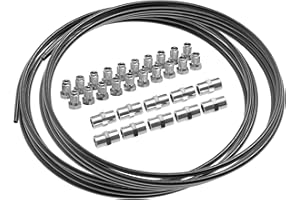 ‎AUPROTEC 10m Bremsleitung Ø 4,75mm Stahl im SET + 20 Verschraubungen + 10 Verbinder M10 x 1 DIN 74 234 konform verkupfertes Stahl-Bremsrohr im Sortiment für Bördel F