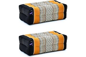 ‎LEEWADEE Leewadee Yoga Block 2er-Set Yogaklotz Pilates Yogakissen Meditationskissen Ökologisches Naturprodukt, 35x18x12 cm, Kapok