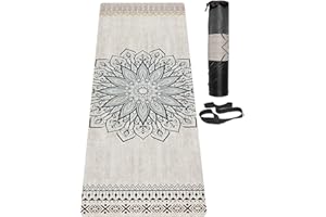 LaiEr Yogamatte, rutschfeste, umweltfreundliche Trainingsmatte mit Tragegurt, dicke Übungs- und Trainingsmatte für Yoga, Pilates und Fitness (183 cm x 61 cm x 6 mm)