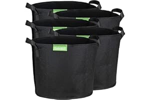 GardenMate 5X Sacs à Plantes 11L en Non tissé Blackline - Ø 25cm Hauteur 23cm - Noir