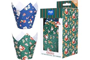 PME Natalizi Pirottini a Tulipano per Muffin - Laboratorio di Babbo Natale (24 unità)