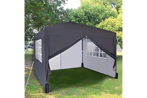 MCC DIRECT Pop-up Gazebo 3m x 3m with Sides 2 Wind Bars & 4 Weight Bags & Silver Protective Layer Waterproof Marquee Canopy WS (Grey)