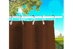 Byour3 Toldos Exteriores con Agujeros En Parte De Arriba Y Ganchos De Metal Tejido Antimoho Repelente Al Agua Toldo De Tela Algodón Resinado para Terrazas Gazebos Balcon (Marrón, A190xL285cm)