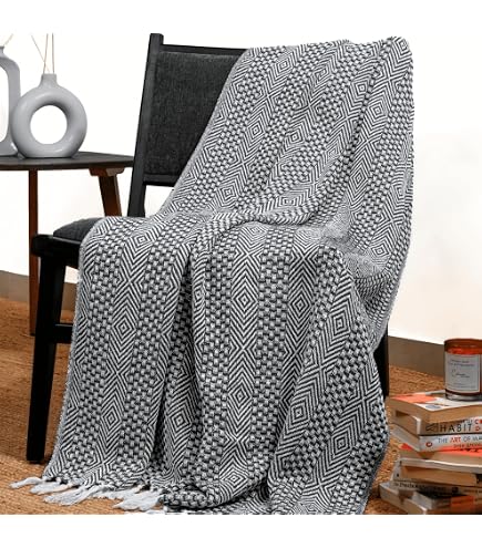 Lunarose Chenille-Überwurfdecke Mit Farbverlauf – 127x152 Cm, Weich, Für Couch & Bett, Blau