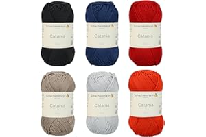 SCHACHENMAYR SINCE 1822 Schachenmayr Catania, Set grau rot dunkel mix Hilos Para Tejer A Mano