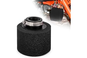 Tunejoy Motorrad Luftfilter Doppelschaum Schwammreiniger 35mm Gerader Mund für 50cc 70cc 90cc 110cc 125cc 150cc ATV Dirtbike GO Kart Quad Scooter Schwarz