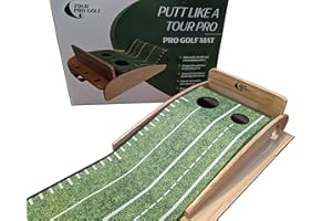 Tour Pro Golf Putting Mat Premium Crystal Velvet Putting Mat Training Aid 2 Holes and a Ball Return Perfect to Practice Putting Hole More Putts on the Course a Great Golf Gift