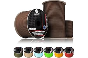 Ganzoo Paracorde 550, 100% Nylon, 4mm de Corde d'extérieur, 100 mètres en Rouleau, Type 3, 7 brins d'âme, Corde à Tout Faire, Collier de Chien, Laisse de Chien, nouage, Camping, Survie, Chocolate