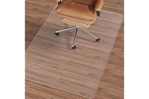 NATRKE Tapis protège-Sol pour Chaise, Grand Tapis pour Protection de sols durs Transparent PVC en Bois de Protection de Plancher pour Bureau à Domicile, sans BPA et sans phtalate 92x122cm (3'x4')