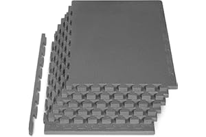 ProsourceFit Extra Thick Puzzle Exercise Mat 3/4” and 1", EVA Foam Interlocking Tiles for Protective, Cushioned Workout Flooring for Home and Gym Equipment