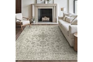 GENIMO Tapis Salon Vintage Persan, Lavable en Machine Antidérapant, Moquette Décorative pour Chambre, Salon, Maison et Appartement, Brun, 160x230CM