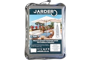 Jarder Garden Umbrella Parasol Cover | 100% Water Resistant PVC Coated Outdoor Furniture Protection