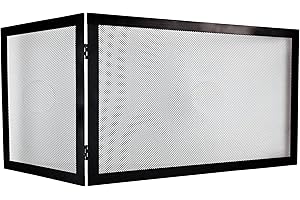 ANTECH Rechteckiger Kaminschutz aus Schmiedeeisen für Kamine, Eckkamin 80 x 40 x H 45 cm Modell Dolomite