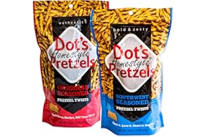CIRCLE OF DRINK Dot's Southwest Seasoned Pretzel Twists - Bold and Zesty Pretzel Sticks - Original Homestyle Twists - 2, 16oz Bags
