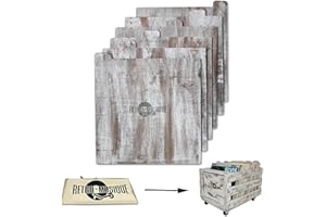 Retro musique Divisori in legno incisi al laser per organizzare LP in vinile da 30,5 cm, set da 6, con copertura in tessuto di iuta (finitura bianca)