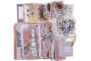 SUSSURRO 260pcs Vintage Scrapbooking Stickers Pack, Aesthetic DIY Retro Journaling Supplies Stickers kit, Animals Washi Paper Sticker for Bullet Journals Junk Journal Art Craft