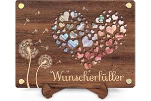 QHHENTOO Wish Fulfiller Money Gift – Gift Wedding Gifts Made of Wood with Stand – Love Money for Bride and Groom Lovers Money Gift Packaging with Wedding Card