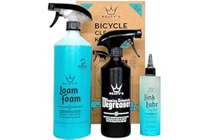 Peaty's Bicycle Cleaning Kit - Wash, Degrease & Lubricate Bike Maintenance Kit, Includes Foaming Bike Cleaner, Drivetrain Degreaser Spray & Chain Lube, Suitable for Carbon, MTB, Road and E-Bikes