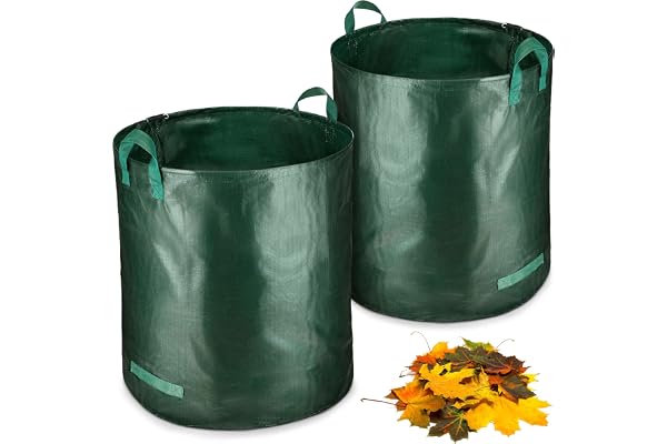 2x 272 Litres Sac de Jardin Stable | À Feuilles et Déchets Verts | Pliable, Grand, Robuste en Toile de Polypropylène 150g/m² (2x 2